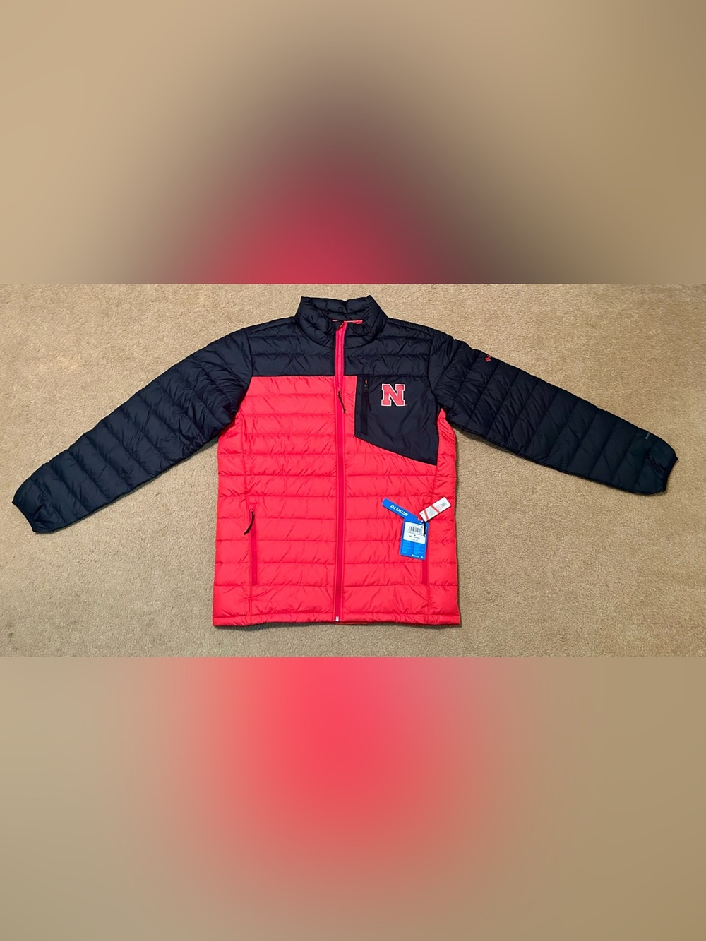 COLUMBIA NEBRASKA DOUBLE BLITZ OMNI HEAT INFINITY HEAVYWEIGHT COAT - SIZE MEDIUM